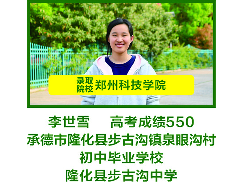 部分升入本科院校学生信息